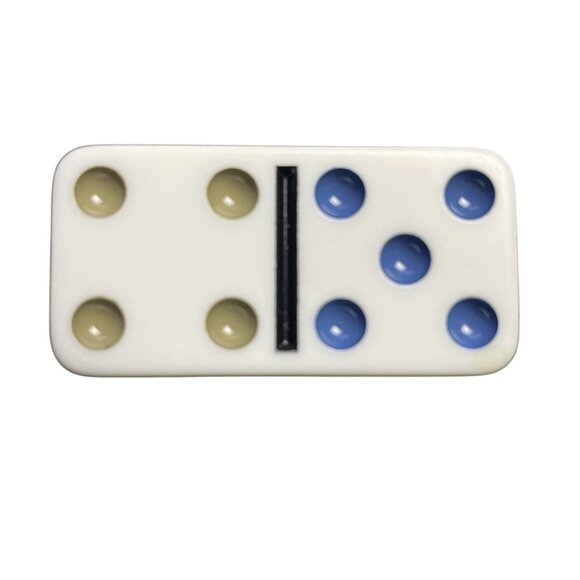 Double Twelve Dominoes Replacement Tile 4 5 Color Dot mq - Picture 1 of 3